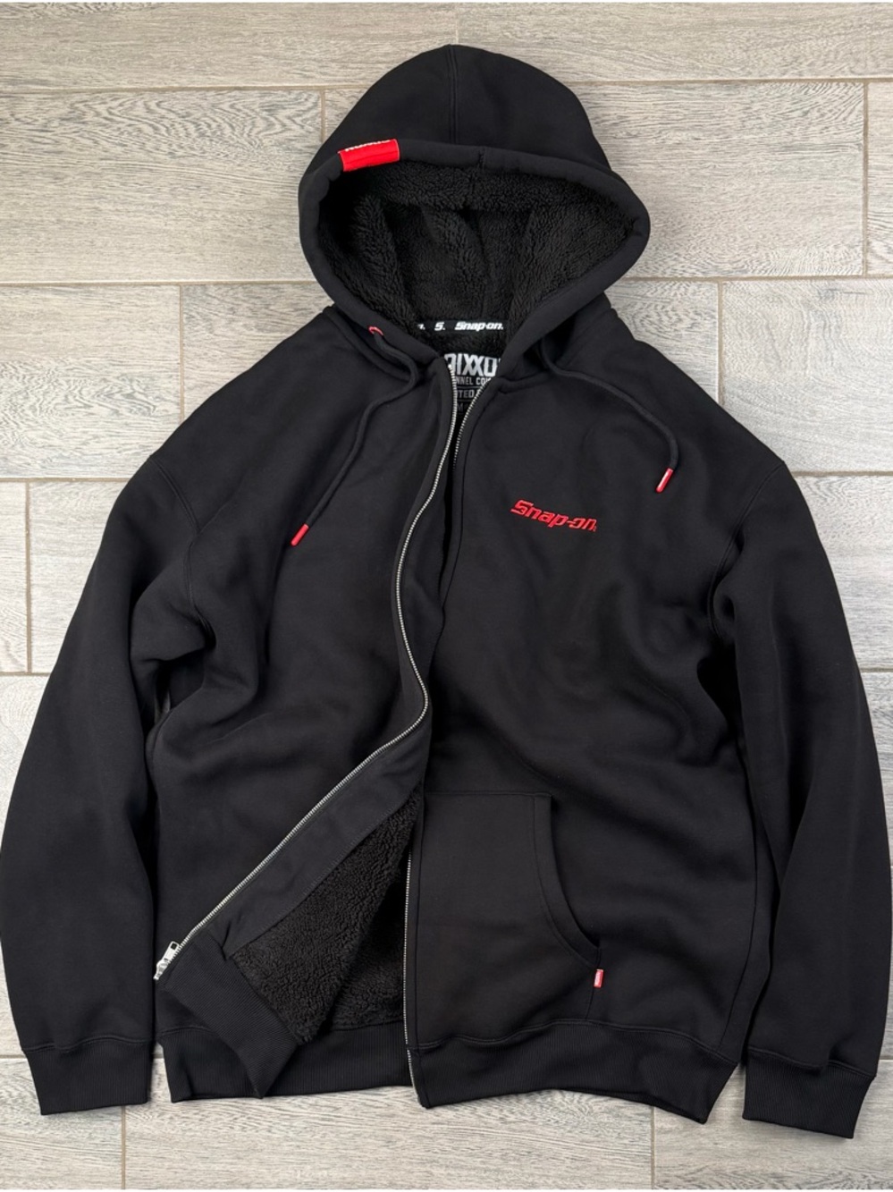 Snap on Dixxon Heavyweight Sherpa Lined Full Zip Hoodie Black NWOT XL